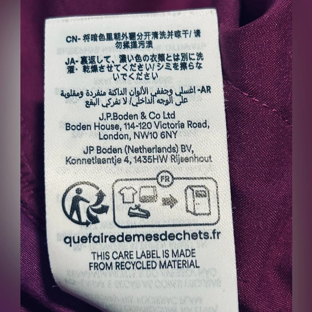 Boden Luxe Magenta Wide-Leg Trouser Pants Fuchsia Magenta • Long Length (16–18L) - Picture 11 of 12